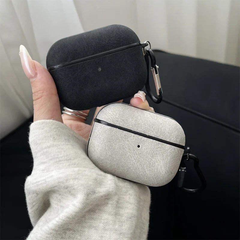 ビジネススタイル シープスキン柄 Apple イヤホンケース Compatibleairpods3/4 ソリッドカラー素材 PRO3/PRO 保護スリーブ