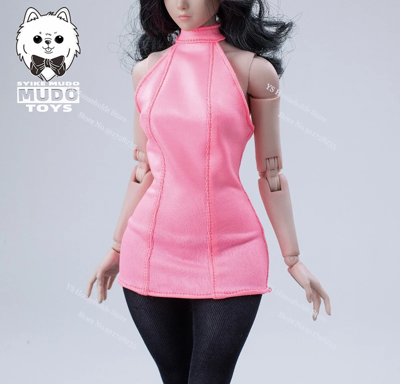 

CTC-007 1/6 Ada Wang Female Figure Open Back Sleeveless Hot Short Skirt Black Stockings Clothes Set For 12" AT202 AT203 Body