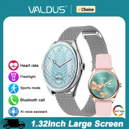 VALDUS VL60 Pro AMOLED Smartwatch mujeres hombres Bluetooth llamada IP68 impermeable menú 3D ritmo cardíaco paso Fitness deportes reloj inteligente