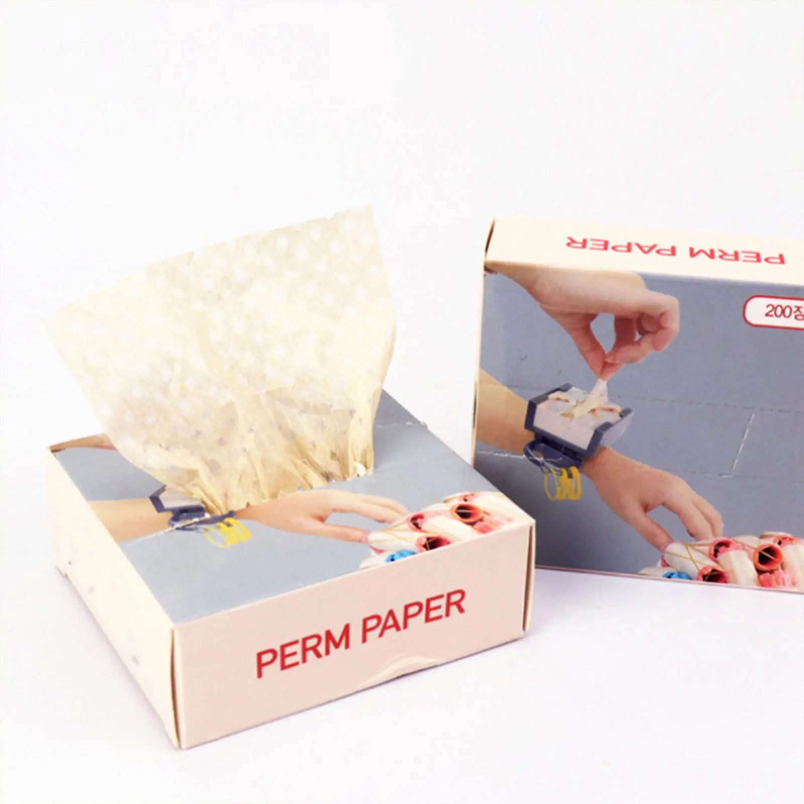 200 قطعة من أوراق تجعيد الشعر تستخدم في صالونات التجميل خفيفة الوزن ومقاومة للحرارة للاستعمال مرة واحدة لتجعيد ورق بيرم