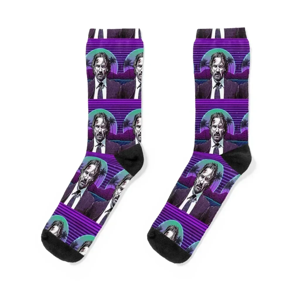 

JW synthwave Socks bright garter essential funny gifts kawaii Socks For Girls Men's