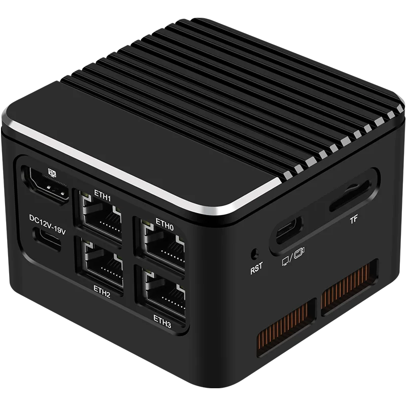 Portable Mini PC N100/i3-N305  4-LAN Dual Display HDMI/Type-C Desktop Computer,DDR5/M.2 NVMe SSD Pocket PC Win 11