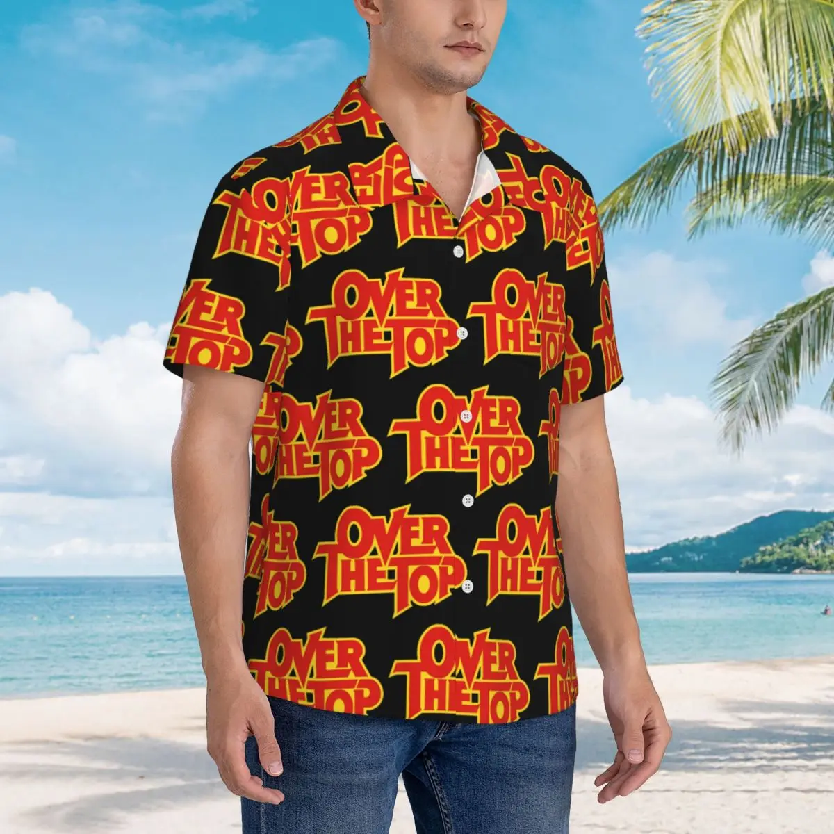 

Summer Days Of Thunder Stallone Over The Top Movie Hawaiian Shirts Men Short Sleeve Shirt for Summer Beach Men's Button Tops