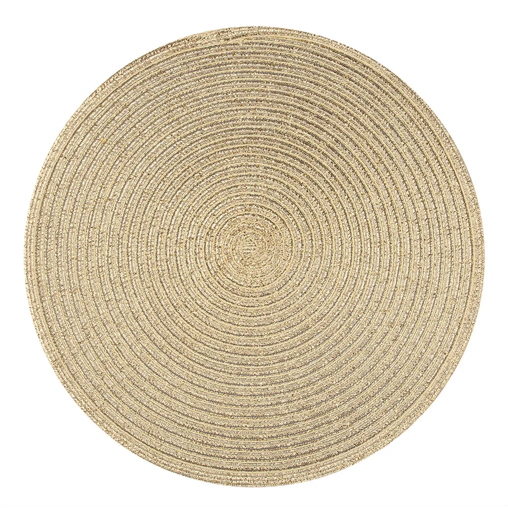 Buachois 6 Pcs Sets de Table Ronds, 20cm Rond Tapis de Table en Tresse