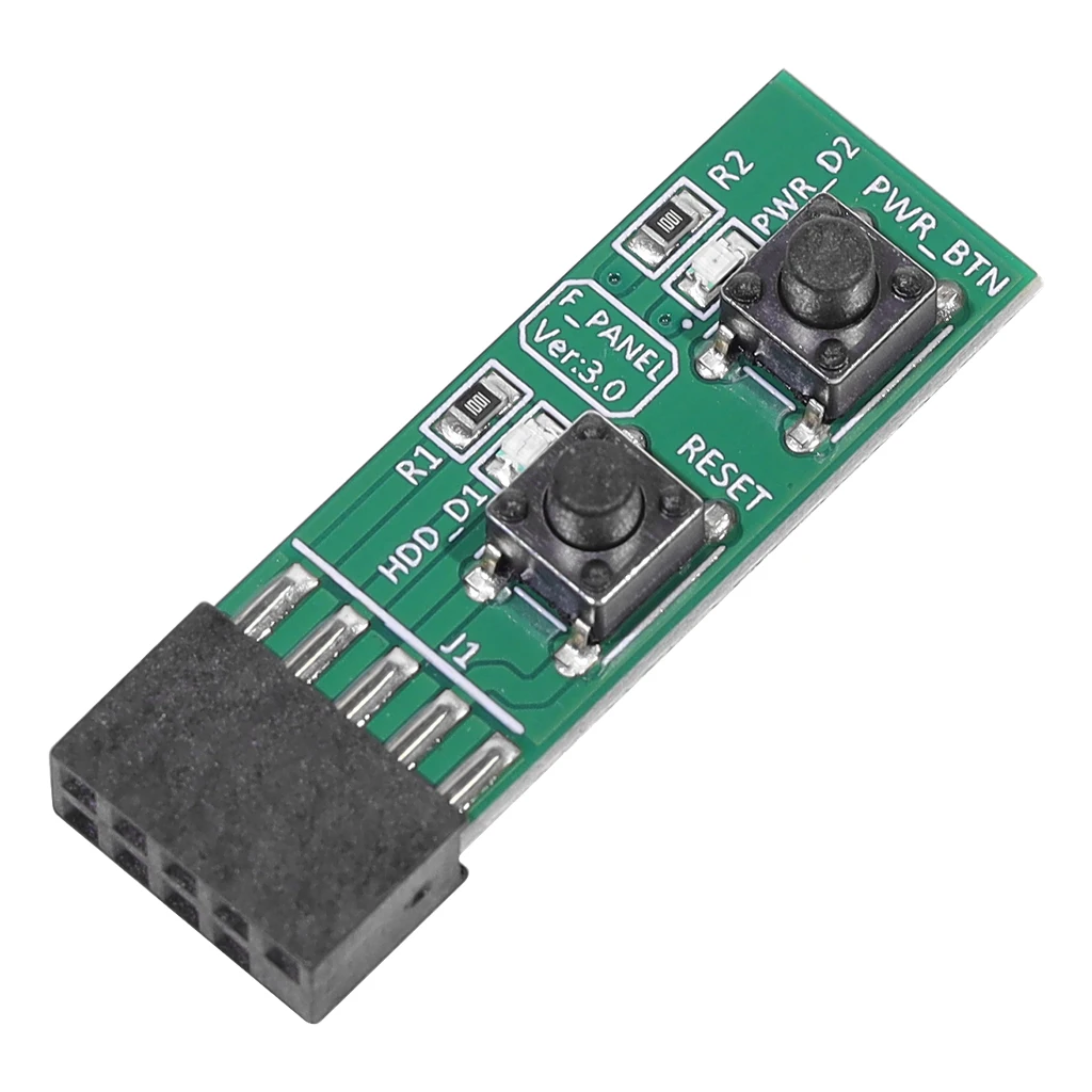 

10pcs 2x5-Pin to Reset/ Power ON/OFF Switch Card Adapter with LED Indicator for Frequently on/off Testing Supports WIN7/8/10/11