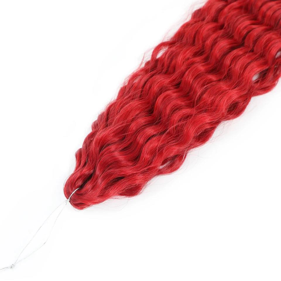 Extensiones de cabello para trenzar rizado burdeos sintético rizos Ariel crochet ombre verde agua wave twist afro 6
