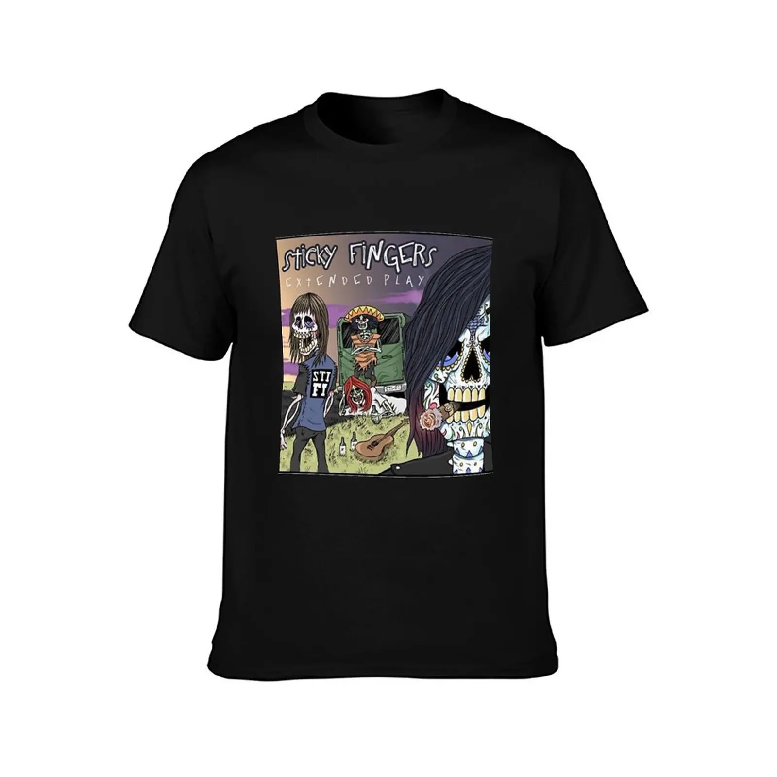 Extended Play - Sticky Fingers T-Shirt Casual Pattern Print Tee Shirt T-Shirt