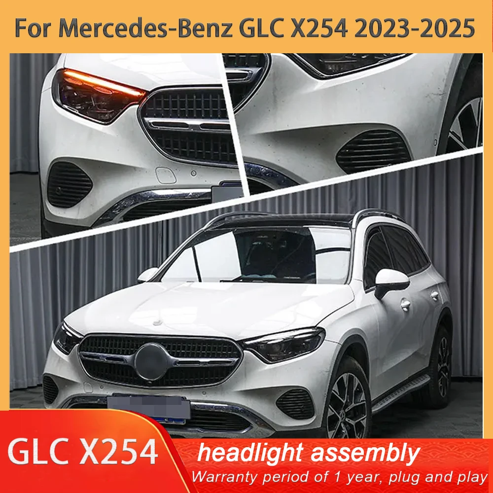 For 2023-2025 Mercedes-Benz GLC headlight assembly X254 high end model dynamic welcome LED daytime running light lens