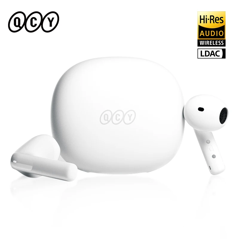 QCY AilyBuds E10 Wireless Earphones Bluetooth 5.4 Hi-Res Audio with LDAC Headphones Spatial Sound 4-Mics ENC Earbuds