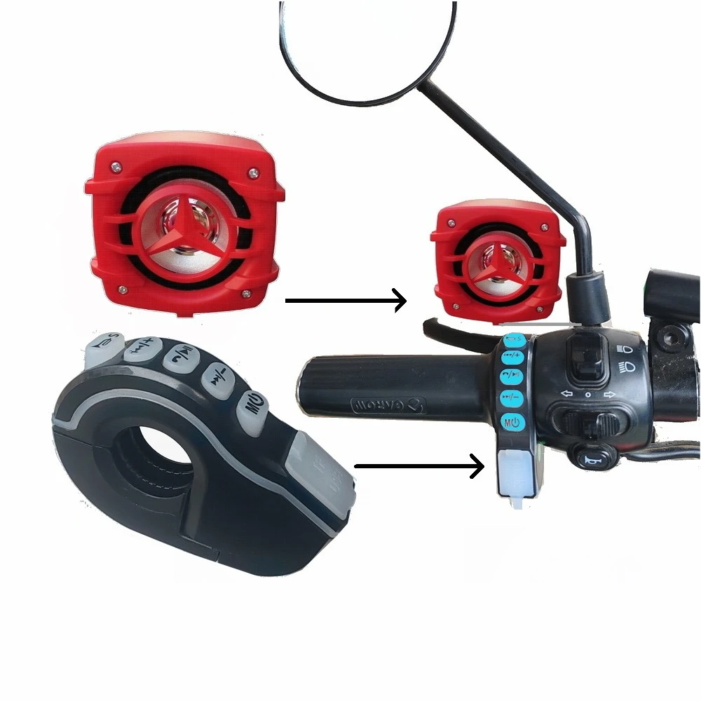 

Новый динамик Bluetooth для мотоцикла, динамик на руле электромобиля, модифицированный автомобильный сабвуфер, радио, зарядка мобильного телефона