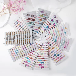 12pcs/lot Slippers Colorful Enamel Candy Flower Animals Charms Bracelet Rope Adjustable Braided Bracelets Set Jewelry Gifts