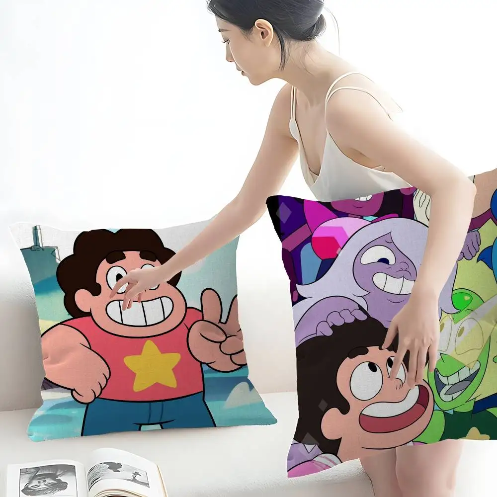 Animation S-Steven U-Universe Cushion Cover Car Throw Pillow Case For Sofa Car Christmas Gift 40x40cm 45x45cm
