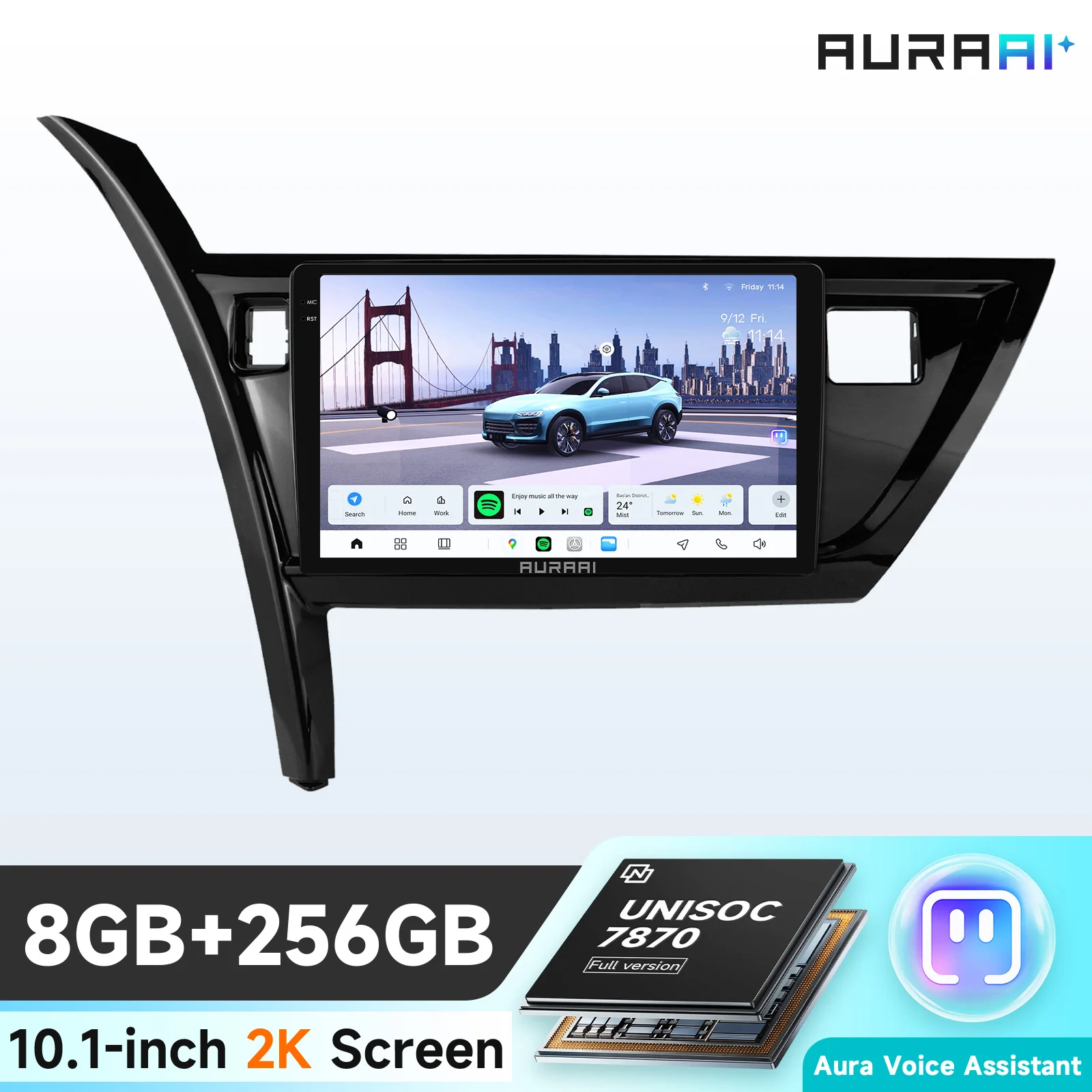 Hizpo 10.1 inch 6115 Intelligente Scherm Carplay 4G 2Din Android 14 Autoradio voor Toyota Corolla Auris 2013-2016 Linkerhand Rijden