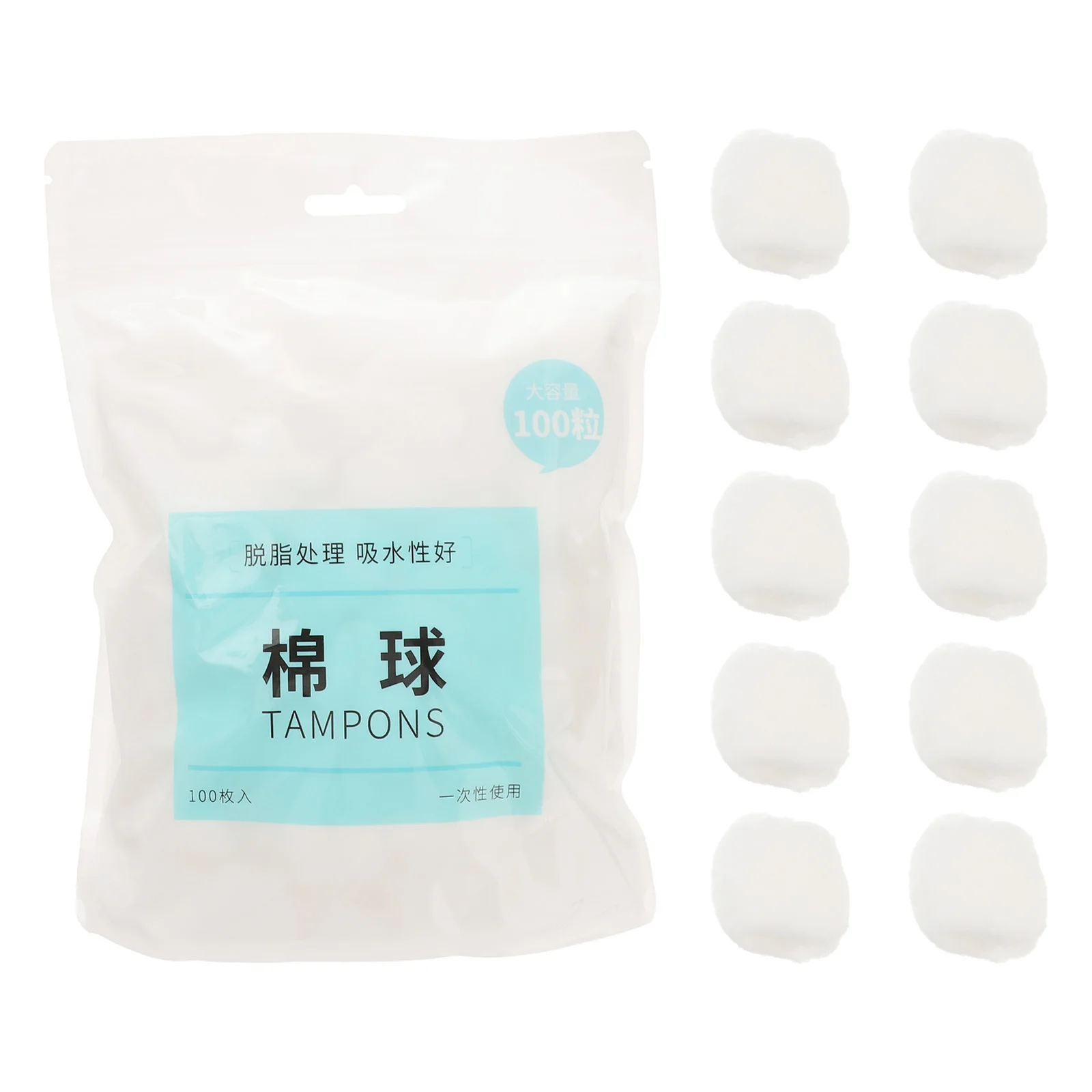 

300pcs Makeup Cotton Balls Pure Cotton Ball Skincare Removal Soft Absorbent For Beauty Salon Home Use Resealable Bag Pet Ear