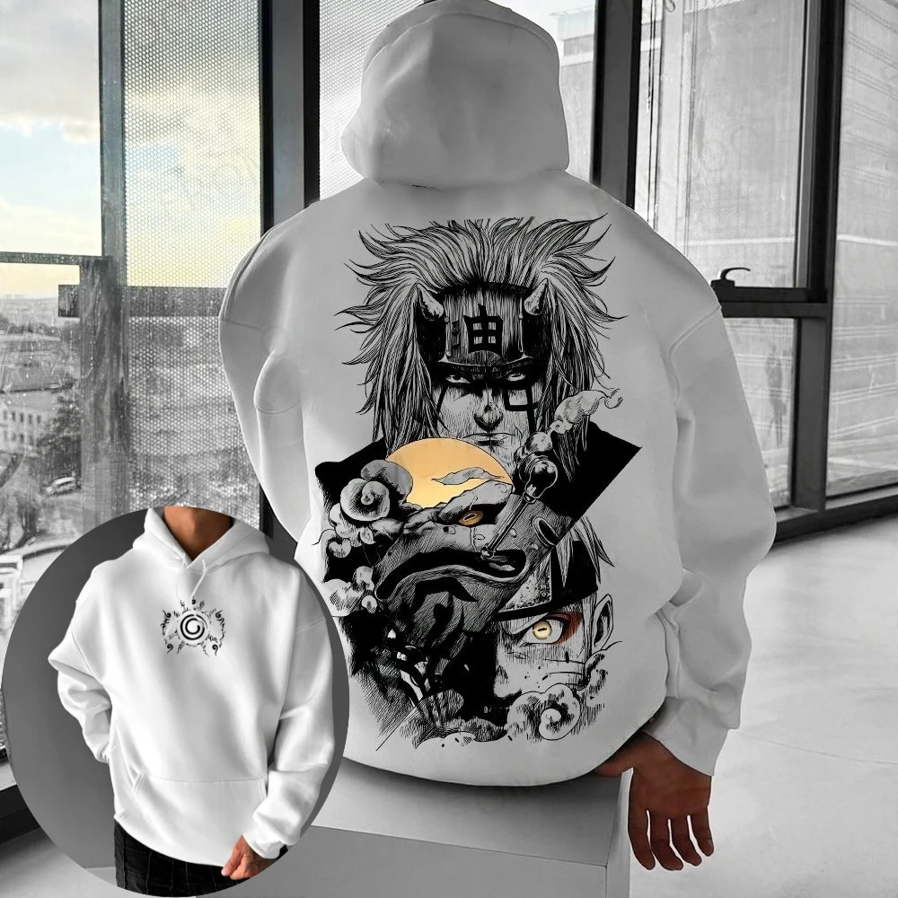 

Мужской свитер с капюшоном Наруто Jiraiya, весенне-осенний детский свободный свитер с длинными рукавами в стиле Харадзюку для мальчиков в стиле Харадзюку, одежда для родителей и детей