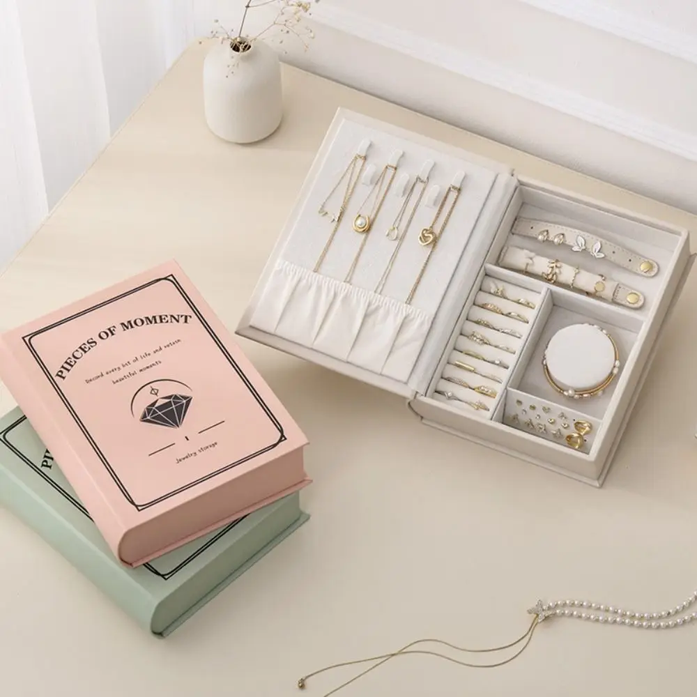PU Premium New Book Jewelry Box Kreatywne pudełko do przechowywania biżuterii o dużej pojemności Wysoki poziom wyglądu Przenośny uchwyt na biżuterię Zegarek