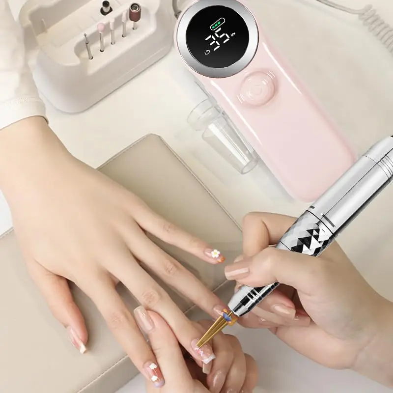 Professional Electric Nail Drill  3.5K RPM Rechargeable Nails File Machine E File for Acrylic Nails Gel (White)