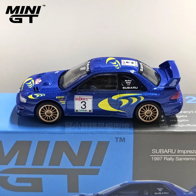 TSM MINI GT 1:64 #512 Impreza WRC97 1997 Rally Sanremo Winner #3  Die-cast alloy car model collection display  gifts