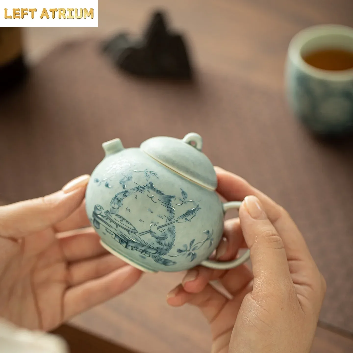 1PC 160ML Soda Burning Pure Handmade Cute Cat Teapot Perfect Pot Brewing Teapot Ceramic TeaSet Exquisite Household KungFu Teapot