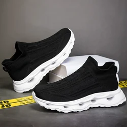 Sneakers Men Shoes Light Hiking Anti Slip Mesh Vulcanized Shoe Platform Comfortable Couple Lazy Elastic Casual Shoes Large Size