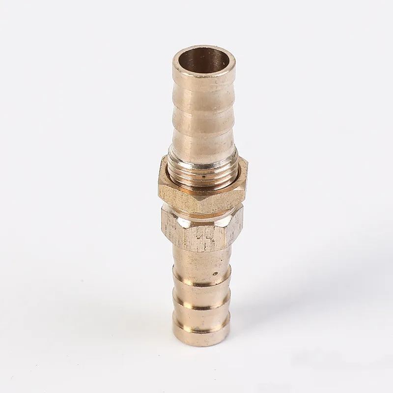 6mm-25mm Hose Barb with Nut Bulkhead Brass Barbed Tube Pipe Fitting Coupler Connector Reduce Straight Adapter for Fuel Gas Wate