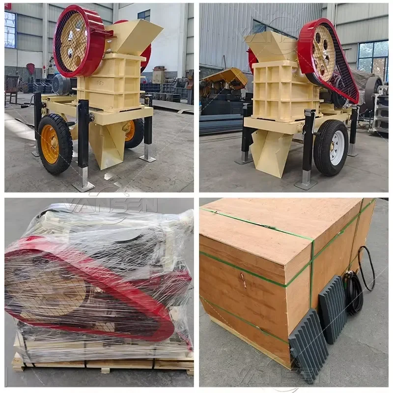 Vansen Factory Engine Mobile Portable Stone Rock Gold Ore Gravel Crusher 150 200x300 250x400 Jaw Crusher Machine Plant