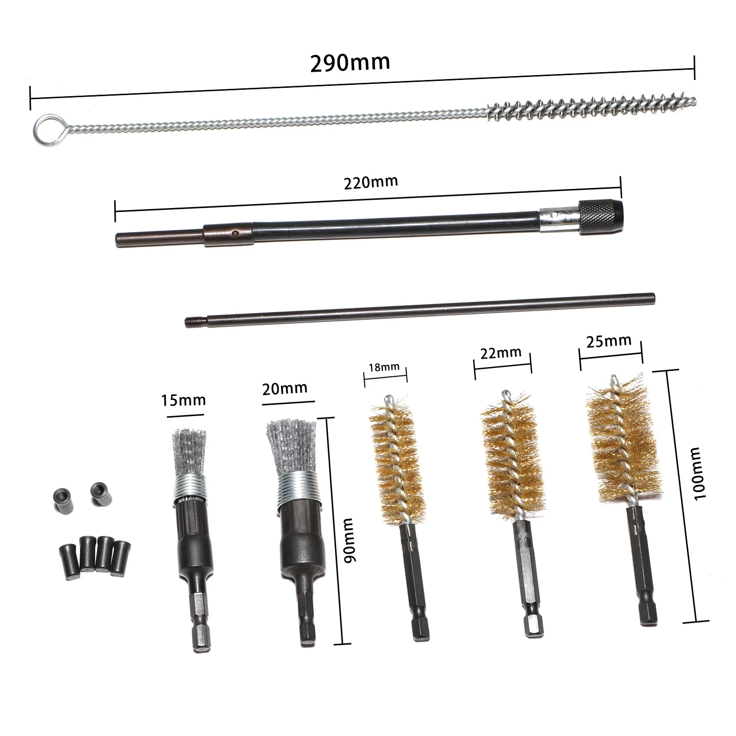 14-Piece Universal Diesel Injector Seat Cleaning Brush Set with Driver Port Sealing Plug Tool Kit