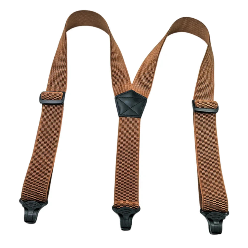 

Heavy Duty Work Suspenders with 3 Gripper Clasps Retro Elastic Pants Braces Elegant 3.8cm Wide Adjustable Suspenders Work Use