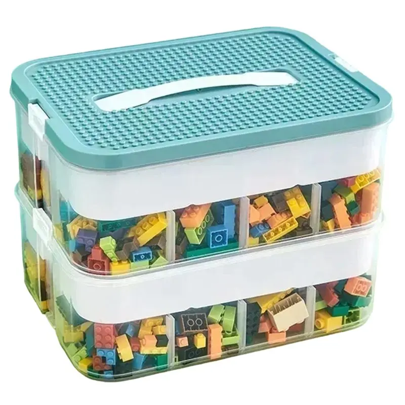 

A53Q-Building Block Storage Box Adjustable Small Particle Jigsaw Puzzle Transparent Storage Container Organizer Box B