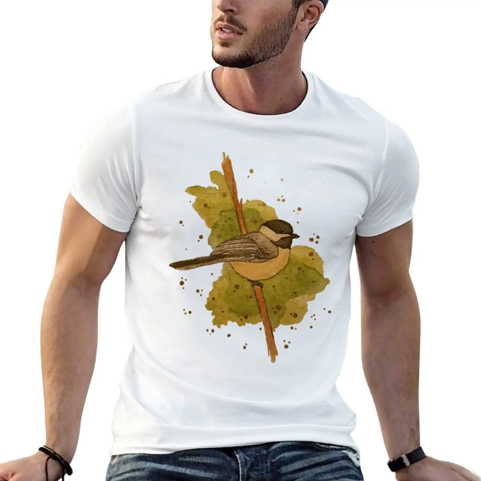 

shirt shirts men man t Chickadee designer for Green man casual T-Shirt t