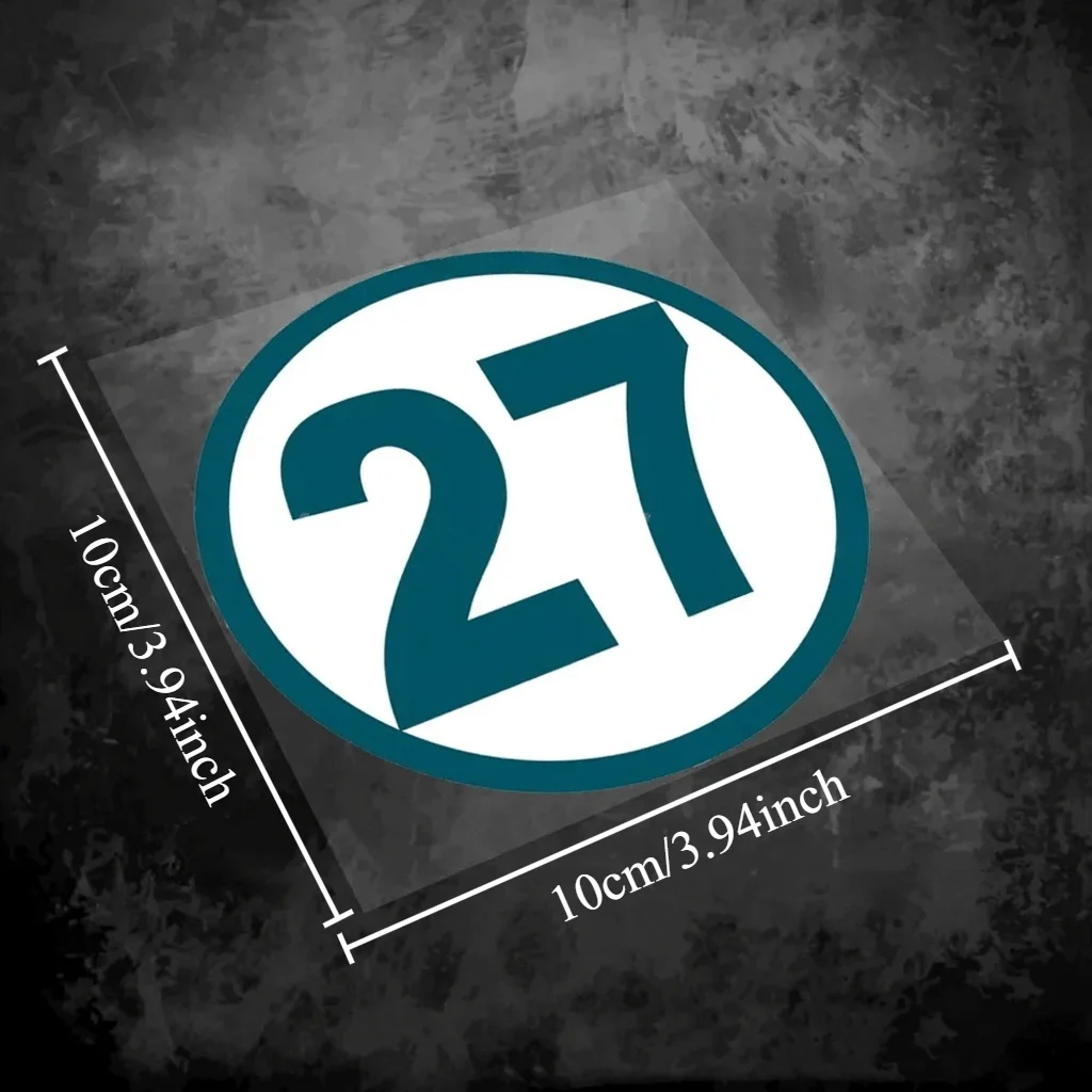 1PC Multicolor Round Racing Number Decal - Waterproof Vinyl Sticker for Motorsport, Helmet, Auto Body