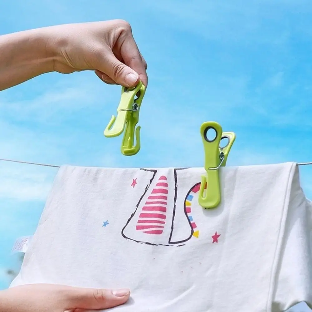 24PCS Durable Plastic Windproof Clothespins Strong Grip Heavy-Duty Clothes Clip Anti-slip Traceless Anti-Tip Clips Drying Quilts