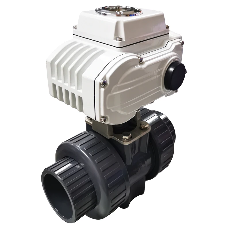 50mm 24v dc electric flow control valve actuator motorized pvc ball valve with actuator