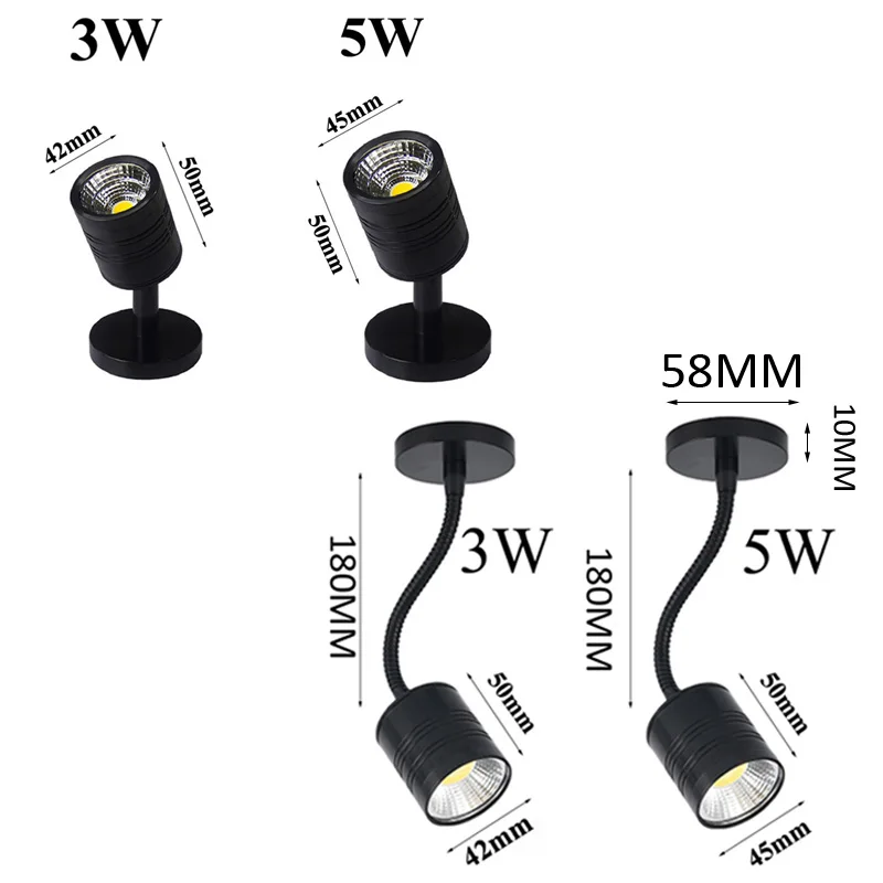 AC85-265V 5W LED Hoses Wall Lamp Flexible Home Hotel Bedside Reading Lamp Wall Light Modern Fashion Book Lights Aluminum Bulbs