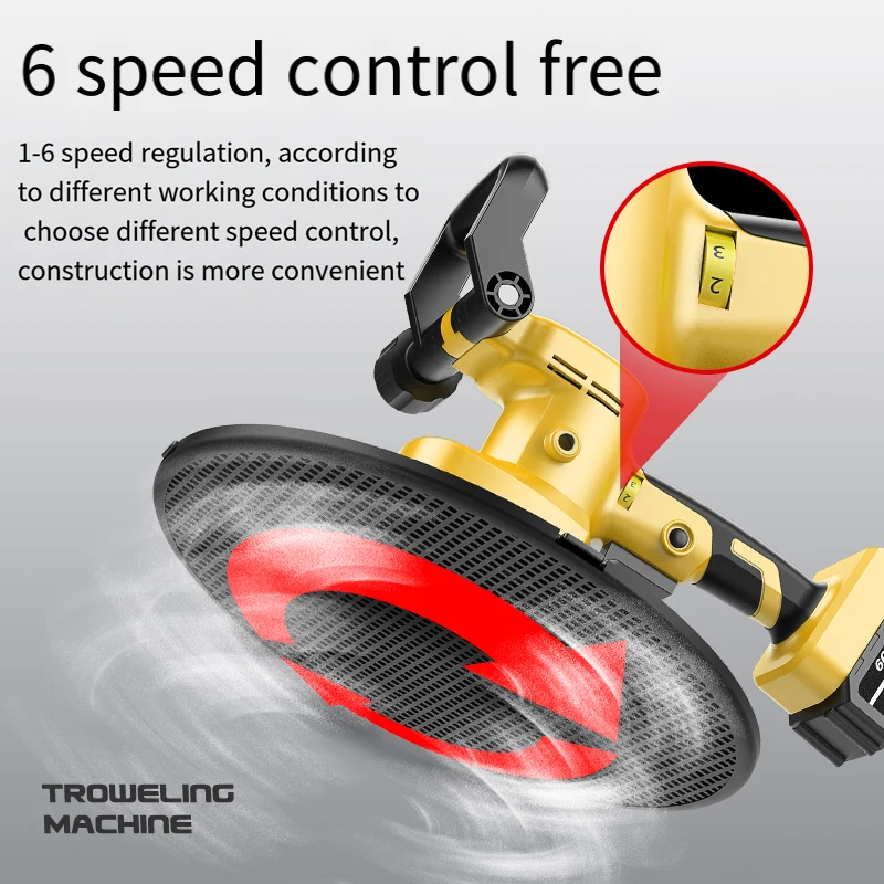 Lijadora orbital eléctrica portátil, fácil de operar, máquina de enyesado de cemento manual de grado DIY para pulido suave de suelos