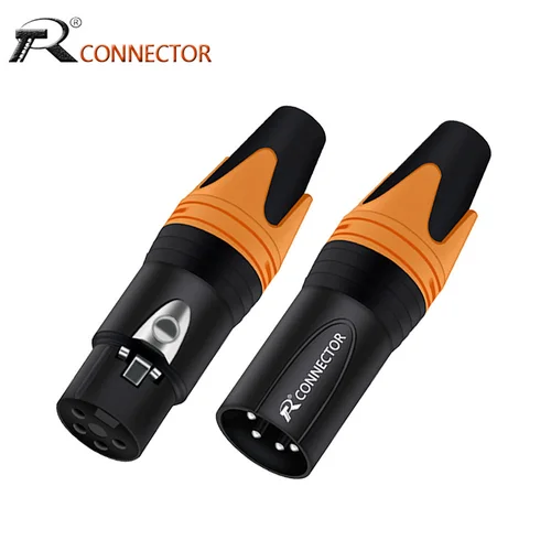 Imagen 1 del producto 1 unidad de conectores XLR macho/hembra de 4 pines, conector de soldadura para altavoz, Terminal de Cable de micrófono de Audio, 6 colores
