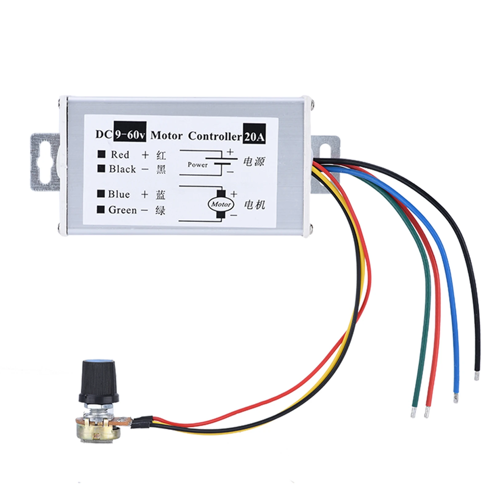 PWM DC 9-60V 20A 1200W 25KHz Motor Speed Controller Speed Regulator Switch DC continuously variable speed adjustable