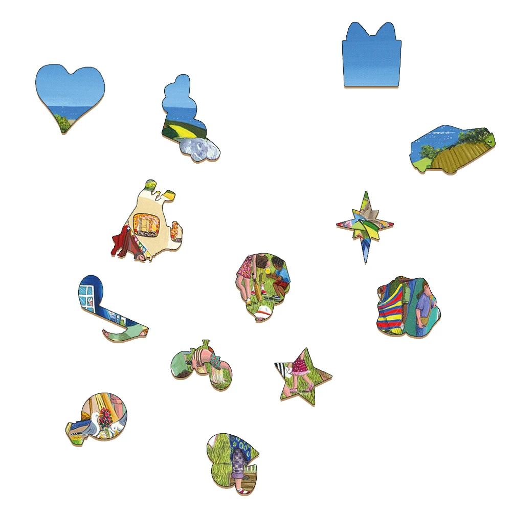 Lively Beach Wooden Jigsaw Puzzle, Holiday Wood Puzzles, jogo de tabuleiro, brinquedos para crianças, jogos de festa