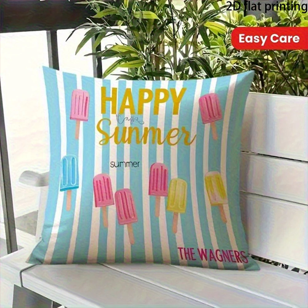 Striped Italian Style Summer Vibes Pillow Covers Suitable for Sofas Living Rooms Offices Soft Pillow Covers 100% Cutton