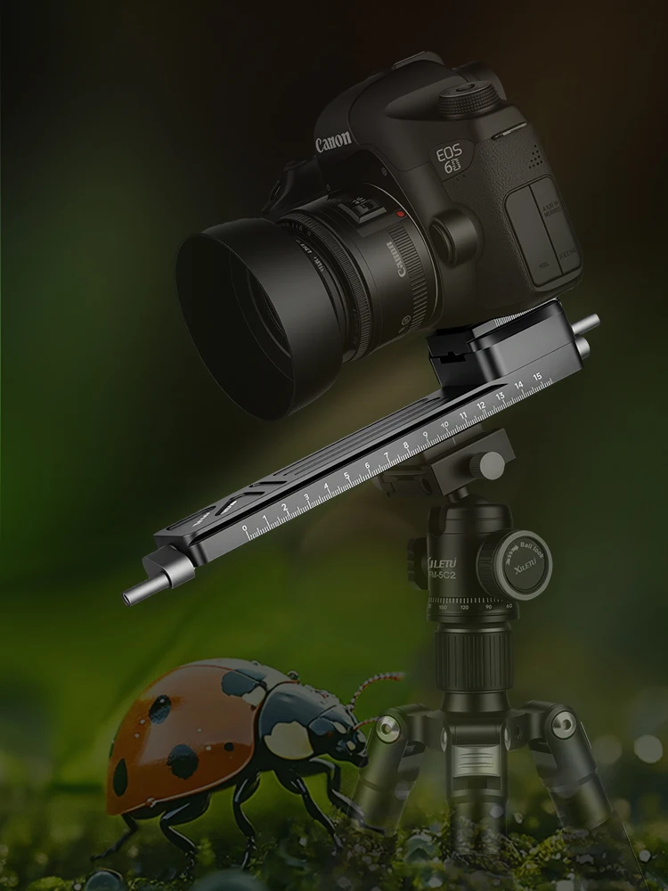 XILETU Szyna Makro z Szybkozłączką do Aparatów DSLR, 5kg, Fotografia Makro, Close-up, Time-Lapse na Biurko i na Zewnątrz — zdjęcie produktu 7