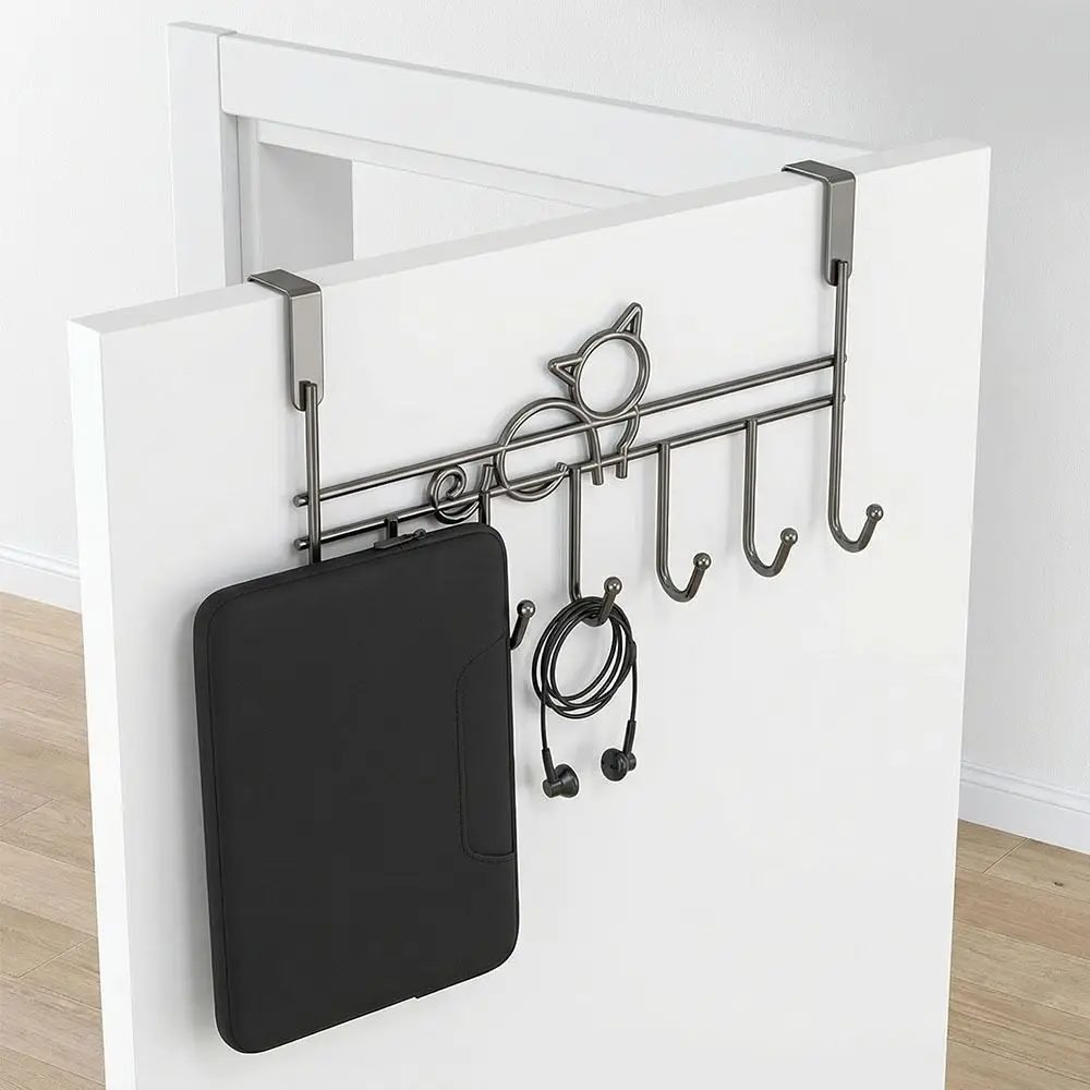 

7 Hooks Over Door Hooks Space Saving Multifunction Door Storage Hook Universal Household Good Load-Bearing Hanging Storage Rack