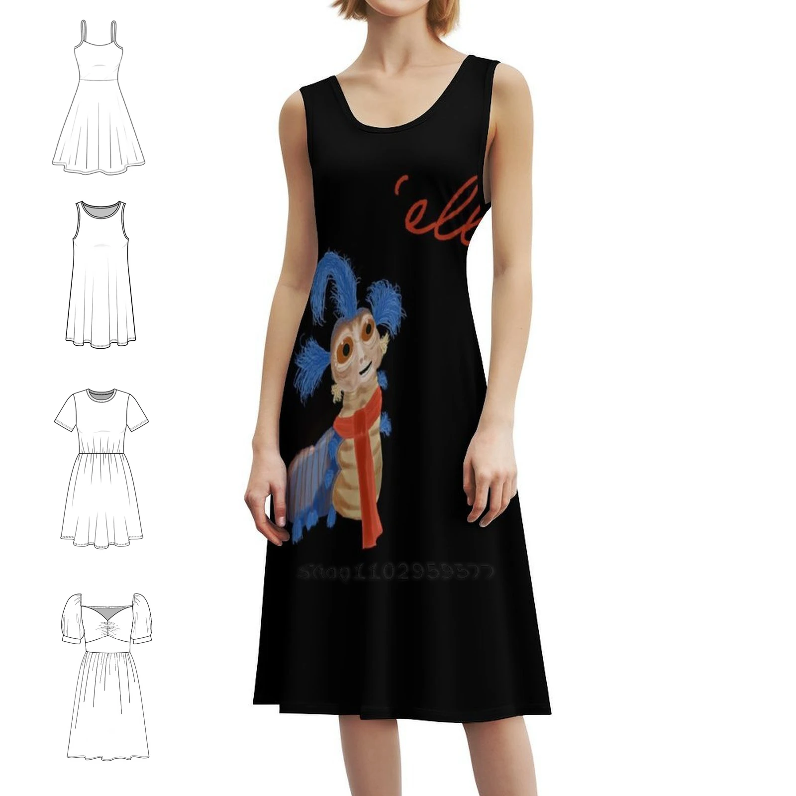 

'Ello сексуальное платье для отпуска для женщин, мини-платье для пляжной вечеринки, дня рождения, лабиринт, лабиринт, червь, Ludo Hoggle, женская одежда