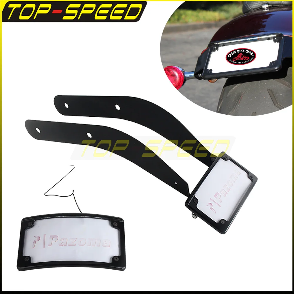 

For Harley M8 Softail Low Rider S/ST FXLRS FXLRST 2020-2024 Curved License Plate Mount Lights LED Rear Number holder Brackets