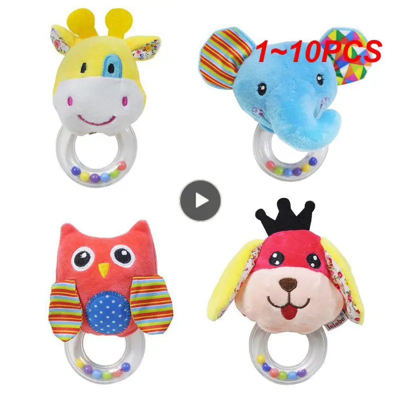 

1~10PCS Infant Rattle Bell Baby Kids Elephant Rattle Interactive Cute Cartoon Infant Baby Development Toy Animal Plush Handbell