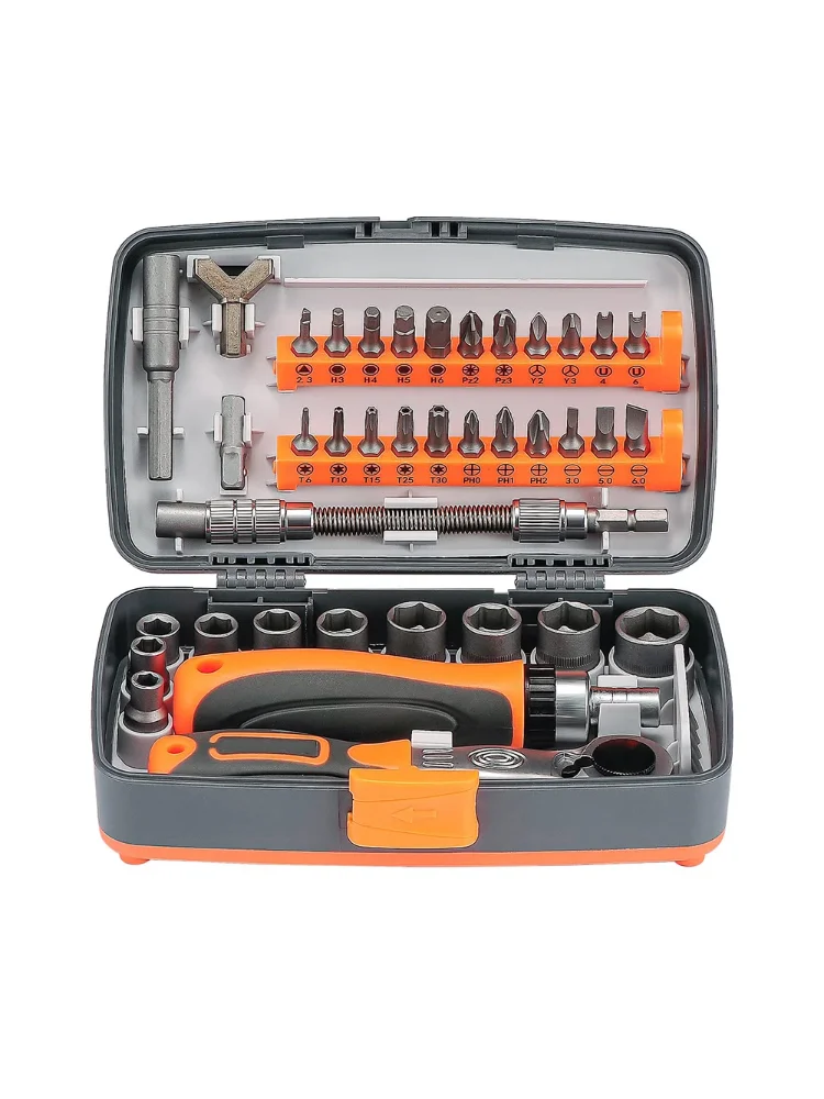 38 in 1 Labor-Saving Ratchet Screwdriver Set Household Combination Toolbox Hardware Magnetic Screw Driver Kit Bits
