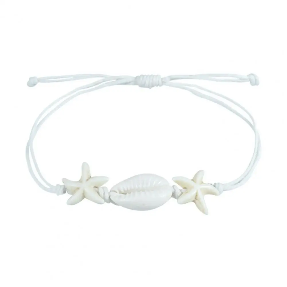 Stackable Turtle Shell Bead Bracelet Bohemian Sea Turtle Bracelet Handmade Woven Shell Wristband Adjustable for Women for Women
