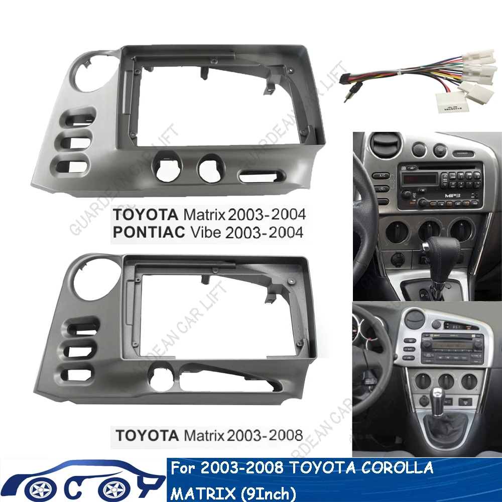 9-calowa ramka Auto Radio Fascia dla Toyota Matrix 2003-2008 Jednostka główna Radio Dashboard GPS Stereo Panel Montaż 2 Din DVD Trim