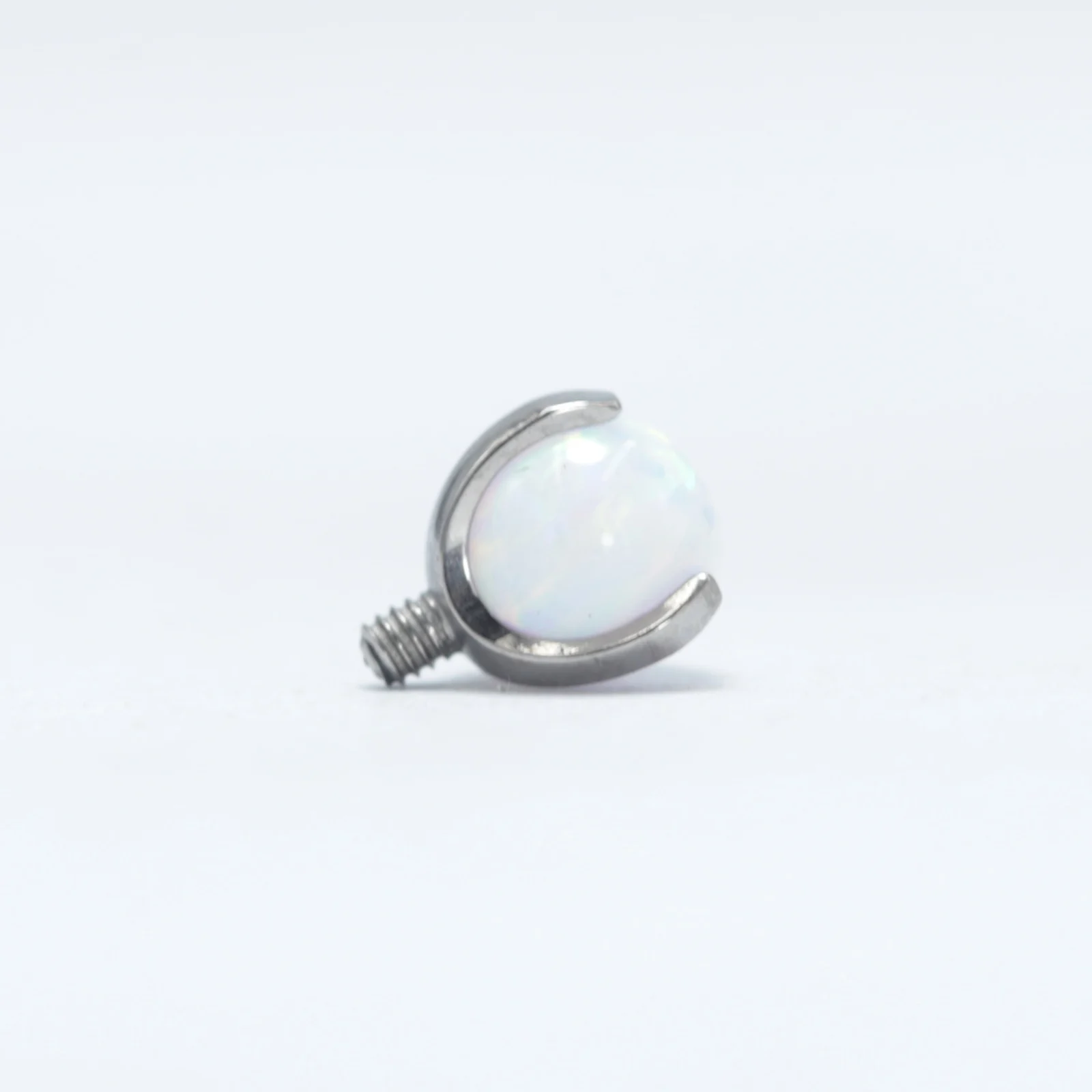 16G 14G Titanium Labret Stud Tongue Barbell Piercing Ball Replacement Opal Prong Setting Ball