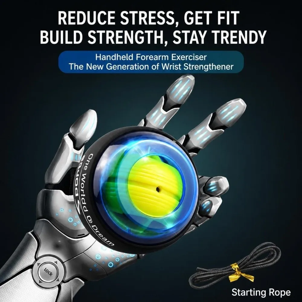 Wrist Strengthener Gyro Ball Forearm Exerciser Training Exercise Tool Wrist Exerciser Ball LED Glowing