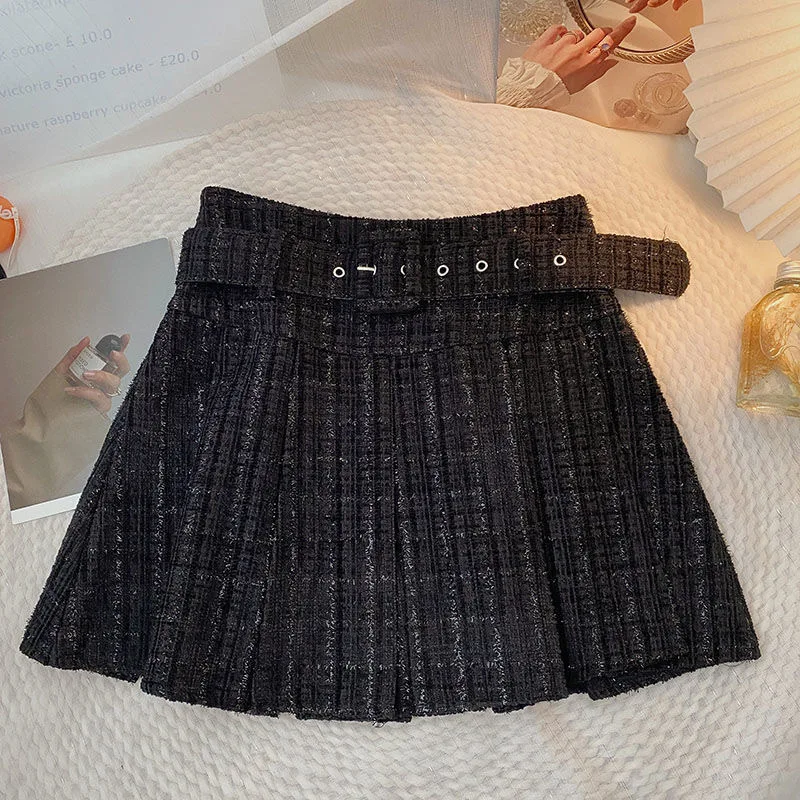 Korean Fashion Plaid Pleated Skirt High Waist Pink Kawaii Y2k Skirts for Women Autumn and Winter Skirts Casual Woman Clothes